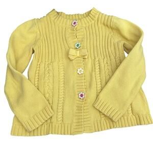 Gymboree Girls 2012 Yellow showers of flowers Cardigan Sweater Size small